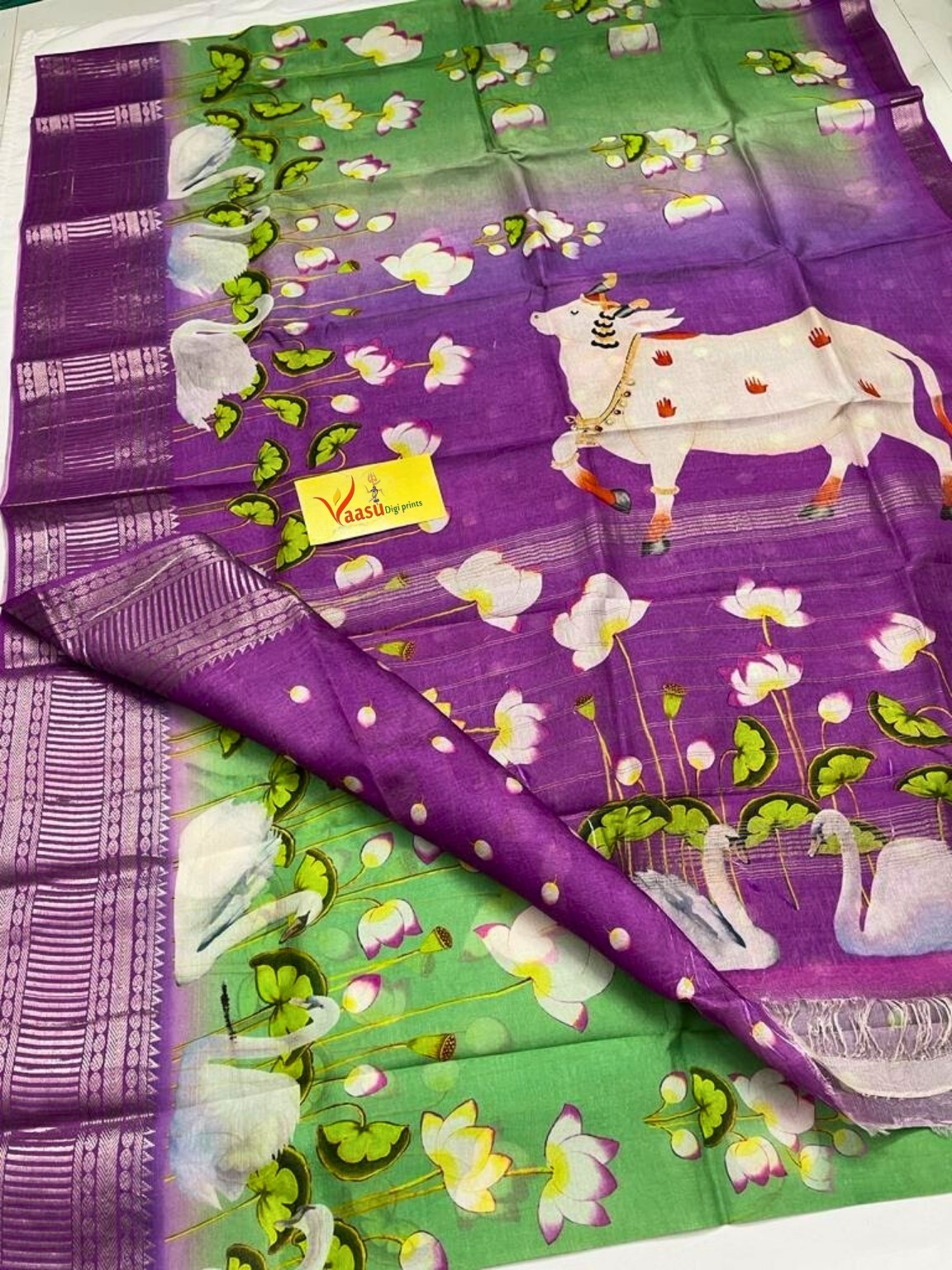 Vaasu Digi Prints Mangalagiri Pattu Sarees