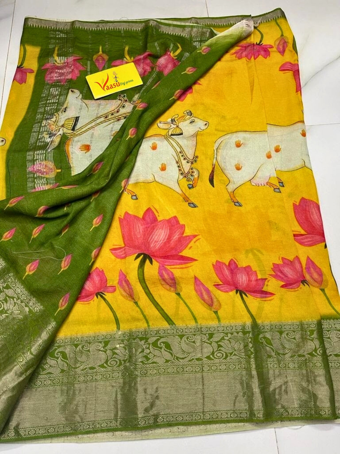 Vaasu Digi Prints Mangalagiri Pattu Sarees