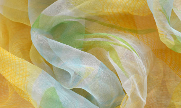Background with silk yellow scarf