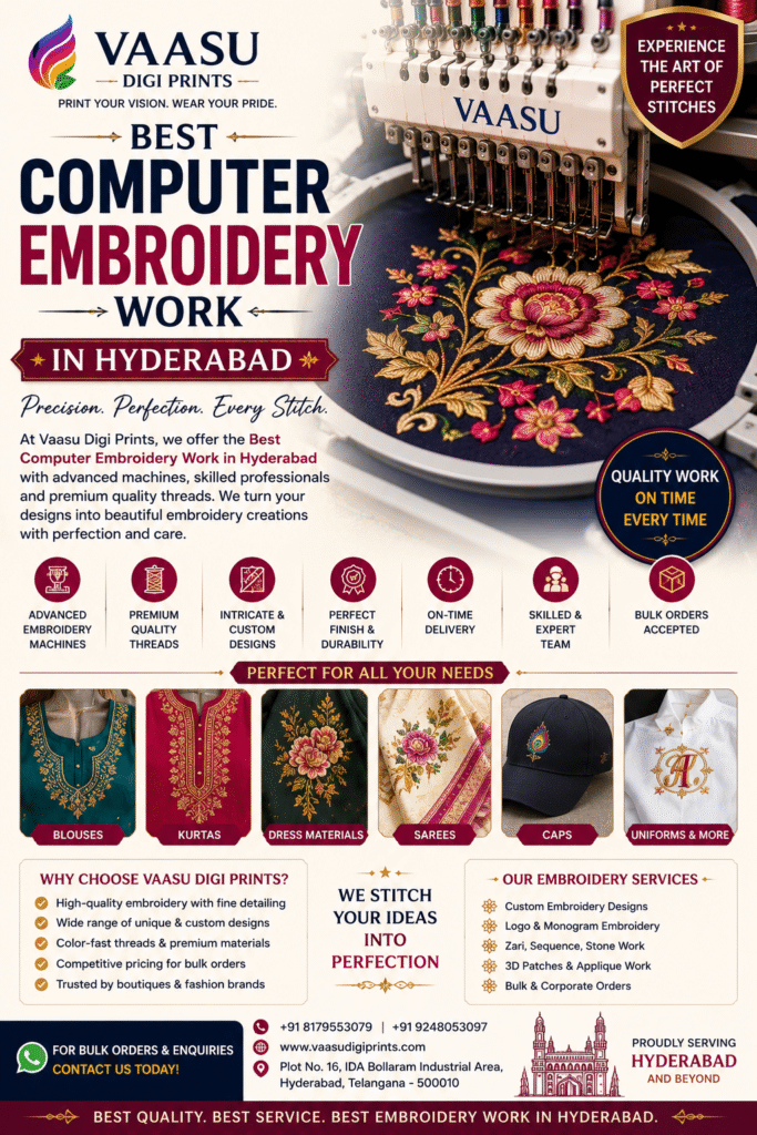 Best computer embroidery work in Hyderabad