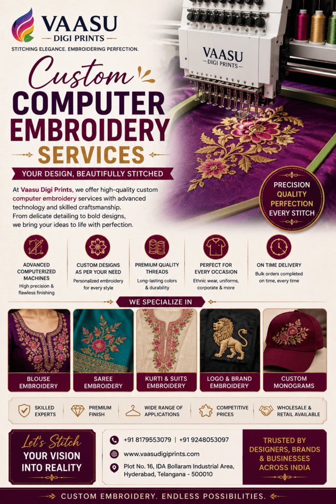 Custom computer embroidery services