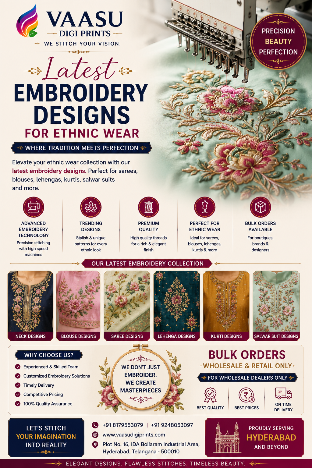 Latest Embroidery Designs for Ethnic Wear