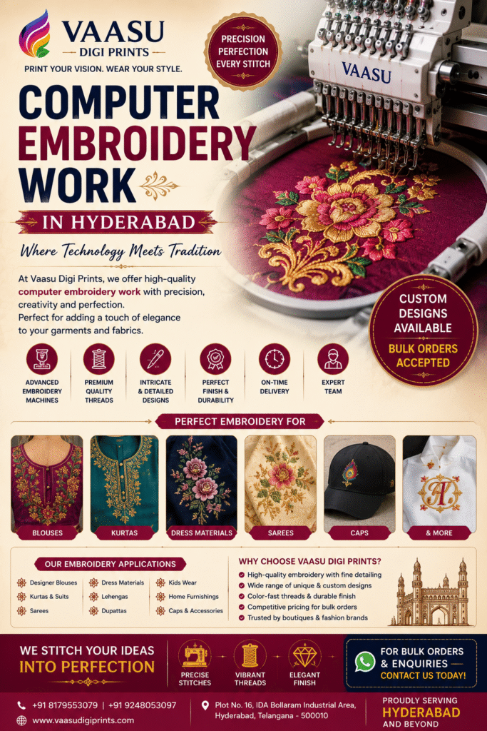 computer embroidery work in Hyderabad