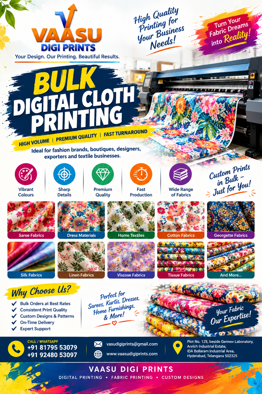 Bulk digital cloth printing