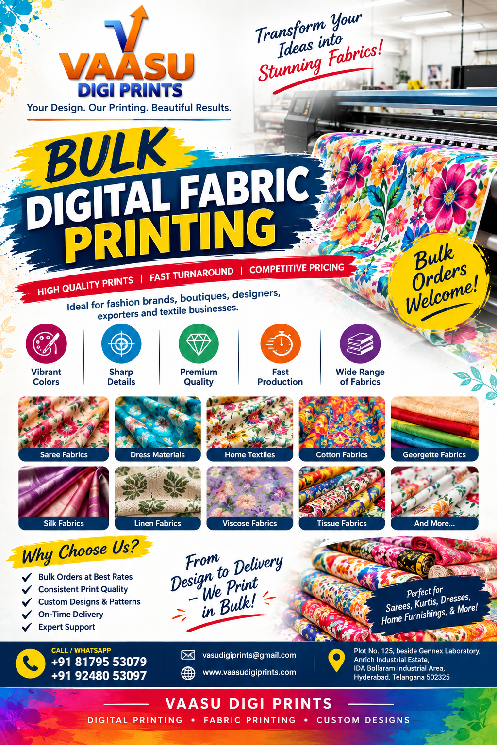Bulk digital fabric printing