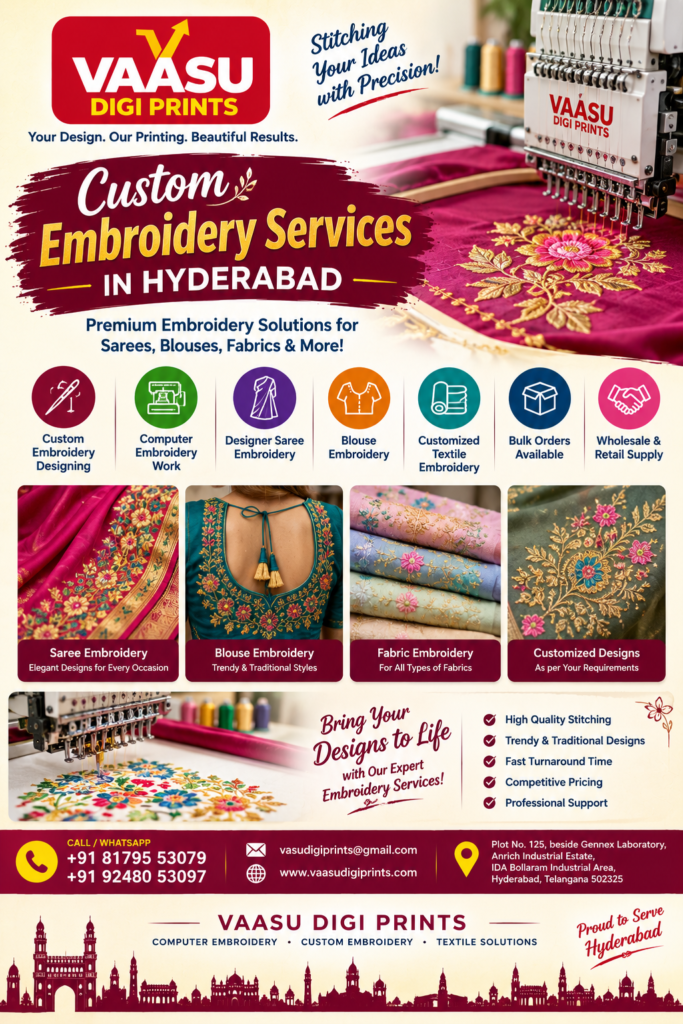 Custom Embroidery Services in Hyderabad