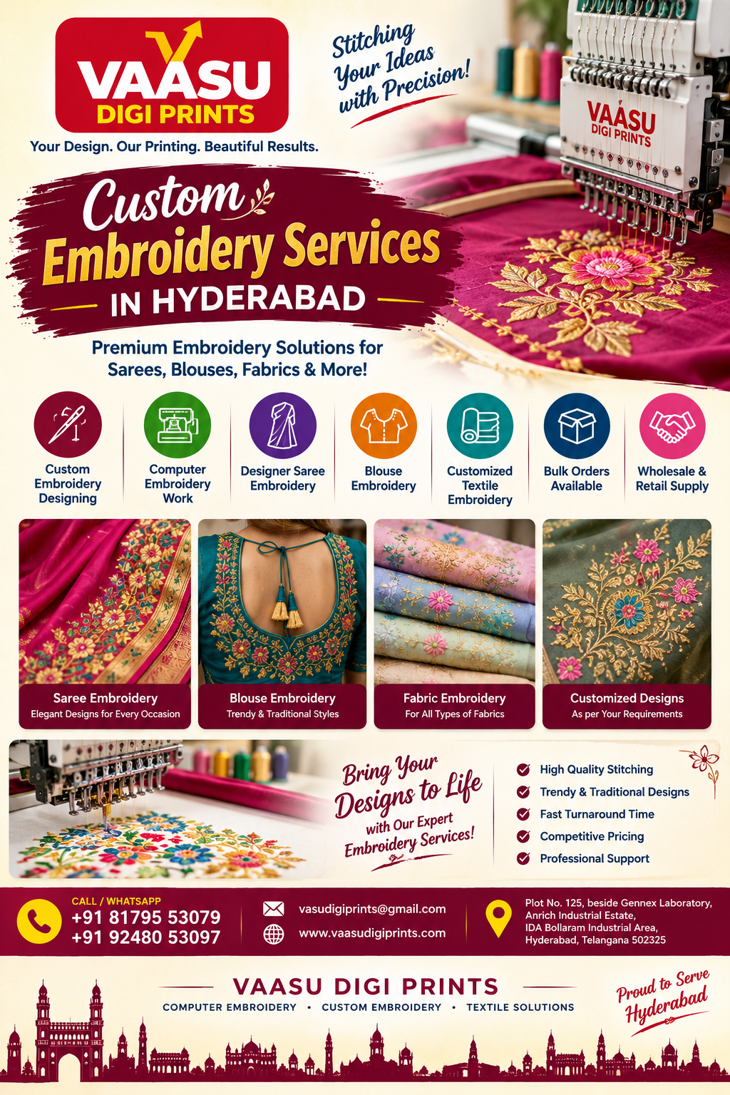 Custom Embroidery Services in Hyderabad