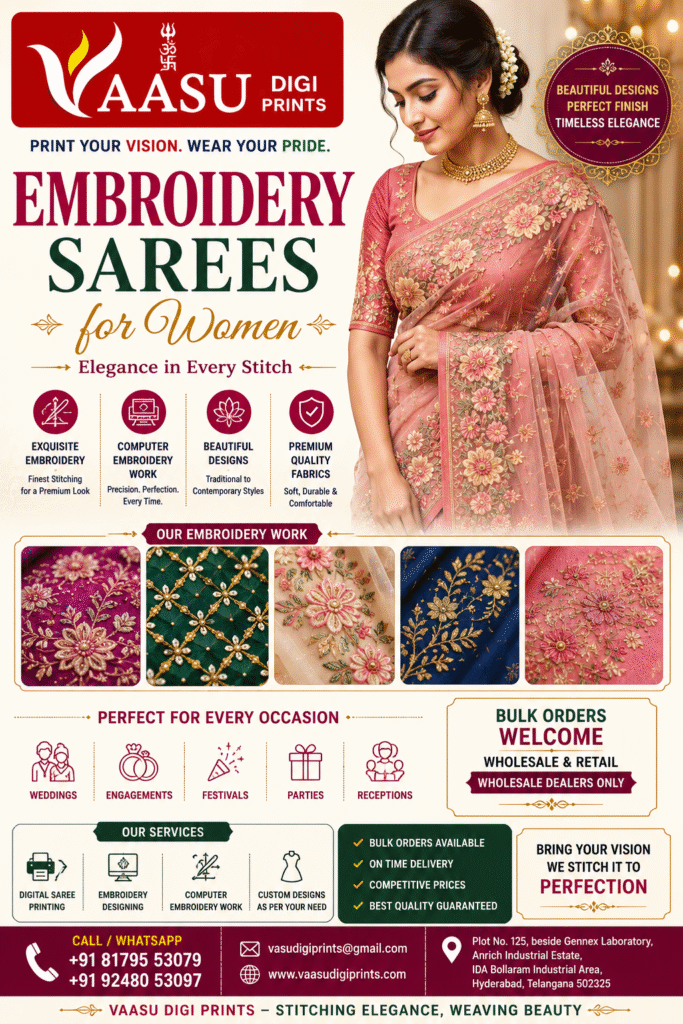 Embroidery Sarees for Women