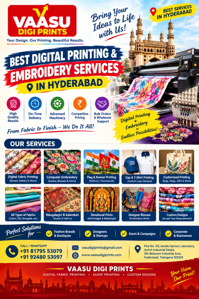 Best Digital Printing and Embroidery Services in Hyderabad