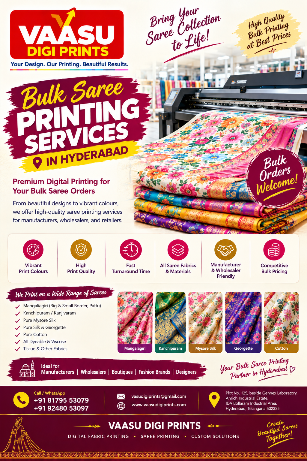 Bulk Saree Printing Services in Hyderabad
