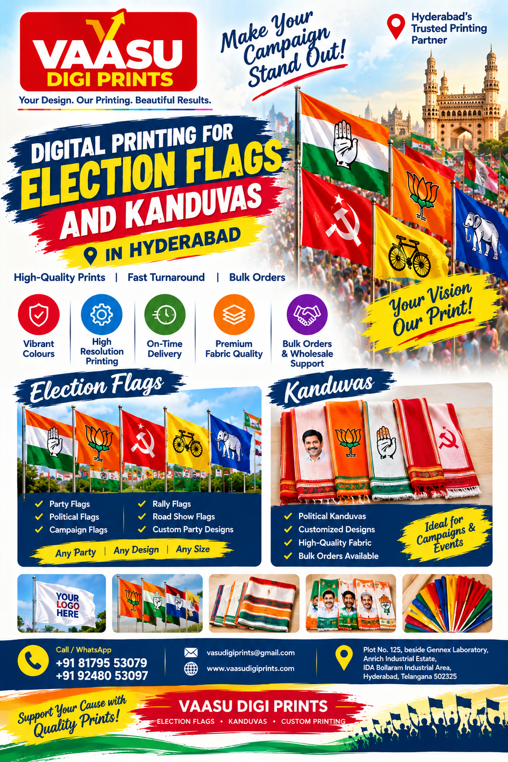 Digital Printing for Election Flags and Kanduvas